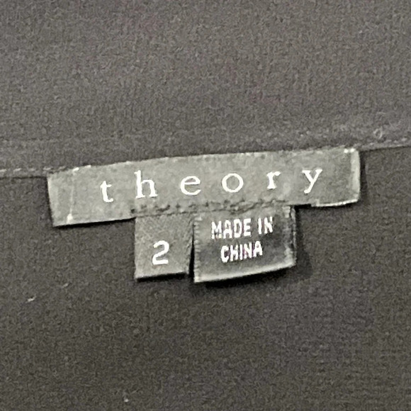 Theory Slip Dress Women Size 2 Silk Sheer Black Slip On Adjustable Straps - Picture 3 of 7